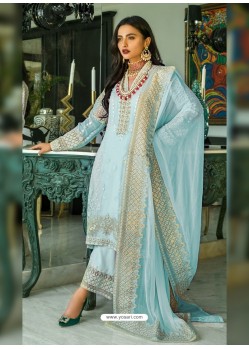 White Georgette Long Sleeve Palazzo Suit for Party WJ98231