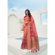 Light Red Latest Party Wear Designer Banarasi Silk Sari