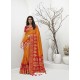 Orange Latest Party Wear Designer Banarasi Silk Sari