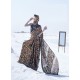 Black Latest Casual Designer Japan Satin Crepe Sari