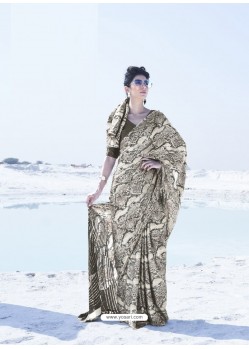 Camel Latest Casual Designer Japan Satin Crepe Sari