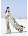 Off White Latest Casual Designer Japan Satin Crepe Sari