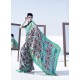 Aqua Mint Latest Casual Designer Japan Satin Crepe Sari