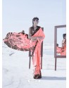 Peach Latest Casual Designer Japan Satin Crepe Sari