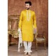 Yellow Designer Festive Wear Kurta Pajama For Men