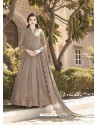 Light Brown Stunning Heavy Designer Soft Georgette Party Wear Anarkali Suit