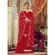 Red Designer Heavy Party Wear Sharara Suit