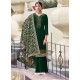 Dark Green Designer Heavy Party Wear Georgette Palazzo Salwar Suit