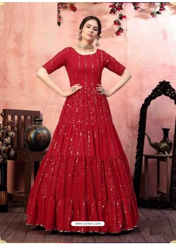 Red Stylish Designer Party Wear Gown