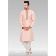 Baby Pink Readymade Designer Party Wear Kurta Pajama For Men