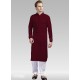 Maroon Readymade Designer Party Wear Kurta Pajama For Men