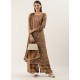 Camel Designer Heavy Party Wear Chinon Palazzo Salwar Suit