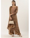 Camel Designer Heavy Party Wear Chinon Palazzo Salwar Suit
