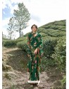 Dark Green Latest Casual Wear Designer Printed Georgette Sari