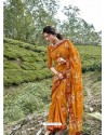 Mustard Latest Casual Wear Designer Printed Georgette Sari