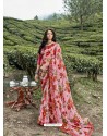 Pink Latest Casual Wear Designer Printed Georgette Sari