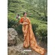 Light Orange Latest Casual Wear Designer Printed Georgette Sari