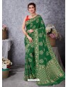 Forest Green Designer Party Wear Art Soft Silk Sari