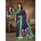 Navy Blue Designer Party Wear Art Soft Silk Sari