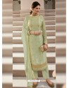 Pista Green Scintillating Designer Straight Salwar Suit