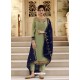 Green Scintillating Designer Straight Salwar Suit