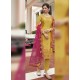 Yellow Scintillating Designer Straight Salwar Suit