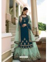 Teal Blue Scintillating Designer Wedding Salwar Suit