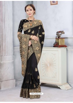 Black Latest Designer Classic Wear Silk Sari