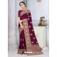 Deep Wine Latest Designer Classic Wear Silk Sari