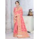 Peach Latest Designer Classic Wear Silk Sari