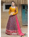 Multi Colour Heavy Designer Party Wear Art Silk Lehenga