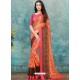 Orange Latest Casual Designer Chiffon Brasso Sari