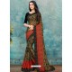 Mehendi Latest Casual Designer Chiffon Brasso Sari