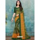 Green Latest Casual Designer Chiffon Brasso Sari