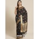 Black Designer Weaving Viscose Silk Classic Wear Sari
