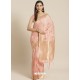 Baby Pink Designer Weaving Viscose Silk Classic Wear Sari