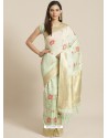 Sea Green Designer Weaving Viscose Silk Classic Wear Sari