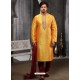 Yellow Readymade Designer Party Wear Kurta Pajama For Men