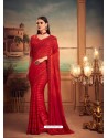 Red Mesmeric Designer Party Wear Wear Sari