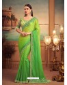 Green Mesmeric Designer Party Wear Wear Sari