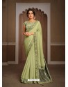 Green Splendid Designer Party Wear Wear Sari