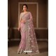 Dusty Pink Splendid Designer Party Wear Wear Sari