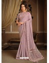 Dusty Pink Splendid Designer Party Wear Wear Sari