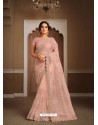 Baby Pink Splendid Designer Party Wear Wear Sari