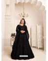 Black Heavy Embroidered Designer Net Anarkali Suit