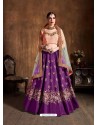 Purple Stylish Designer Wedding Wear Lehenga