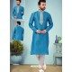 Blue Readymade Designer Party Wear Kurta Pajama For Men