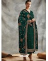 Dark Green Designer Party Wear Blooming Foux Georgette Salwar Suit