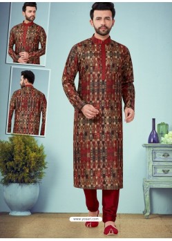 Multi Colour Readymade Designer Party Wear Kurta Pajama For Men