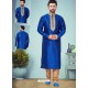 Royal Blue Readymade Designer Party Wear Kurta Pajama For Men